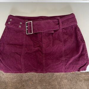 Mini Corduroy Skirt with Belt
